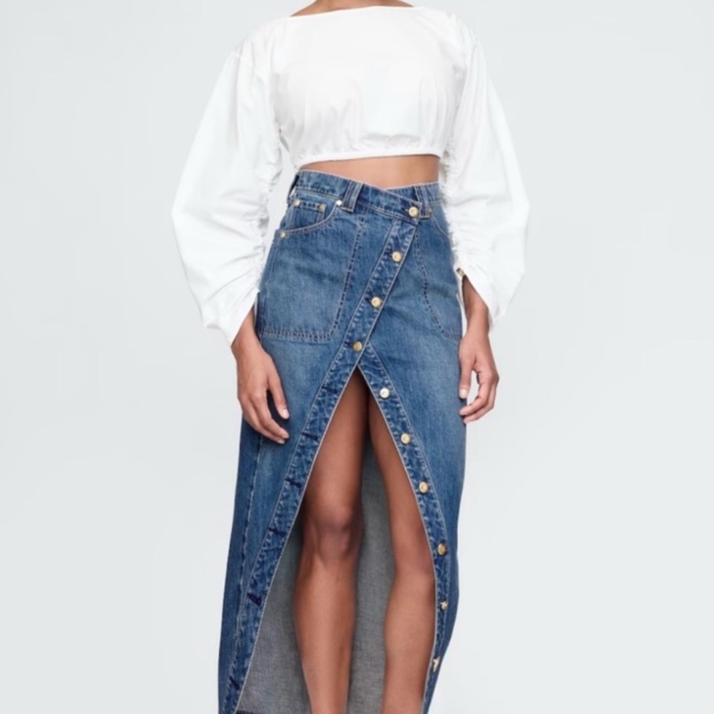 Cult Gaia x Gap Asymmetrical Denim Skirt NWT